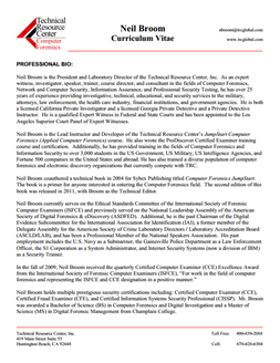 CV for Neil Broom Expert Witness in Computer Forensics Investigations in Baton Rouge